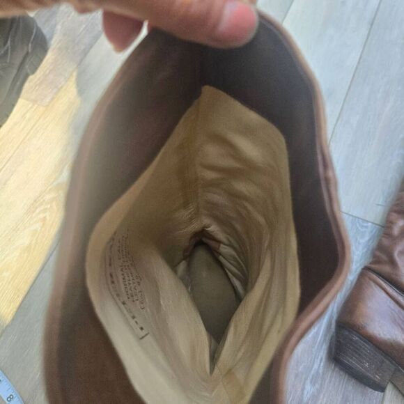 Peter Kaiser brown leather calf height boots women's 6.5 elastomere west Germany - Picture 7 of 13